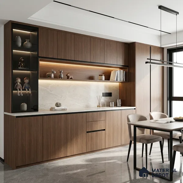 Wooden Look LM 01382 Rich Cocoa 8 ft x 4 ft Texture Finish Decorative Laminate - 1 mm | Suitable for TV Unit, Wardrobe, Kitchen Cabinets