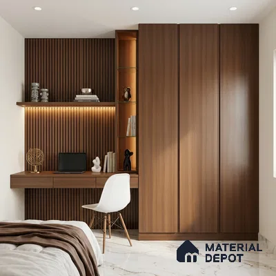 Wooden Look LM 01382 Rich Cocoa 8 ft x 4 ft Texture Finish Decorative Laminate - 1 mm  | Suitable for TV Unit, Wardrobe, Kitchen Cabinets