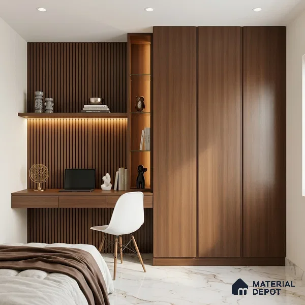 Wooden Look LM 01382 Rich Cocoa 8 ft x 4 ft Texture Finish Decorative Laminate - 1 mm | Suitable for TV Unit, Wardrobe, Kitchen Cabinets