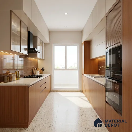 Wooden Look LM 01383 Almond Allure 8 ft x 4 ft Texture Finish Decorative Laminate - 1 mm  | Suitable for TV Unit, Wardrobe, Kitchen Cabinets