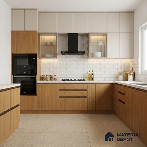 Wooden Look LM 01385 Chestnut Charm 8 ft x 4 ft Texture Finish Decorative Laminate - 1 mm  | Suitable for TV Unit, Wardrobe, Kitchen Cabinets
