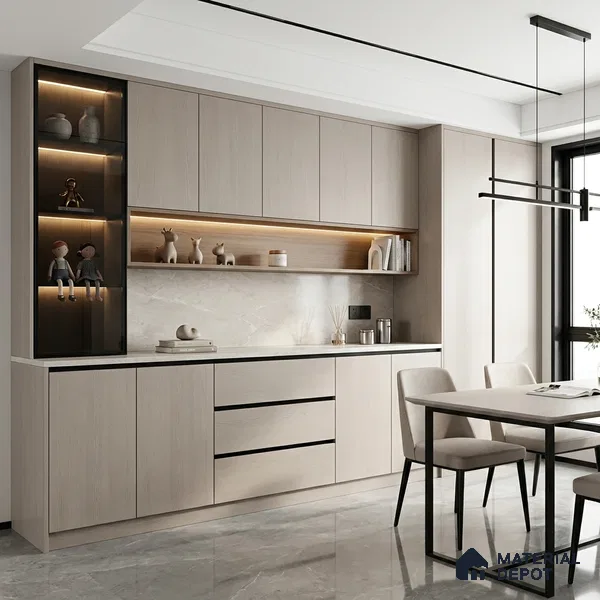 Wooden Look LM 01389 Gentle Grey 8 ft x 4 ft Texture Finish Decorative Laminate - 1 mm  | Suitable for TV Unit, Wardrobe, Kitchen Cabinets