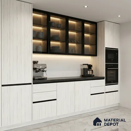 Wooden Look LM 01393 Frosty Canvas 8 ft x 4 ft Texture Finish Decorative Laminate - 1 mm | Suitable for TV Unit, Wardrobe, Kitchen Cabinets