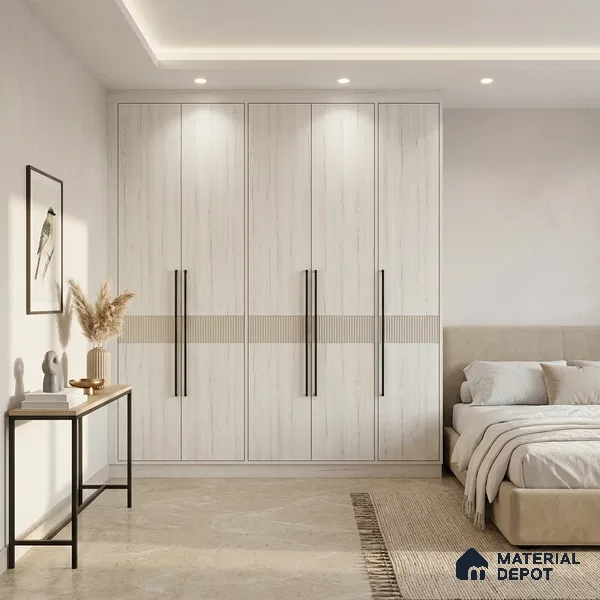 Wooden Look LM 01393 Frosty Canvas 8 ft x 4 ft Texture Finish Decorative Laminate - 1 mm | Suitable for TV Unit, Wardrobe, Kitchen Cabinets