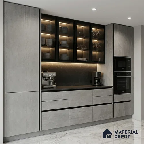 Stone Look LM 01396 Tokyo Millet 8 ft x 4 ft Texture Finish Decorative Laminate - 1 mm  | Suitable for TV Unit, Wardrobe, Kitchen Cabinets