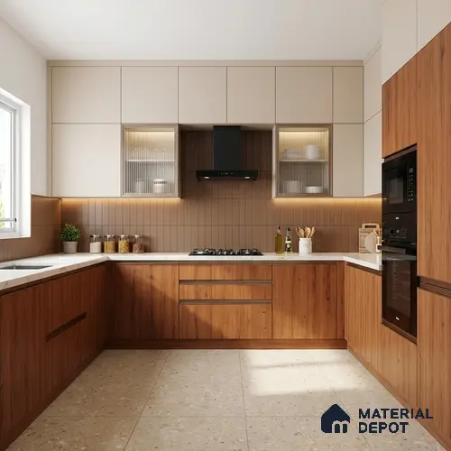 Wooden Look LM 01398 Ripple Wood 8 ft x 4 ft Texture Finish Decorative Laminate - 1 mm | Suitable for TV Unit, Wardrobe, Kitchen Cabinets