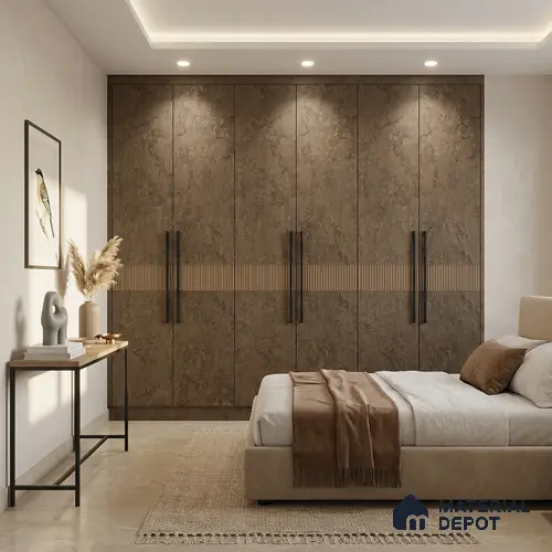 Stone Look LM 01405 Austin Walnut 8 ft x 4 ft Texture Finish Decorative Laminate - 1 mm | Suitable for TV Unit, Wardrobe, Kitchen Cabinets