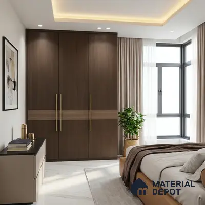 Wooden Look LM 01409 Espresso Charm 8 ft x 4 ft PU Finish Decorative Laminate - 1 mm  | Suitable for TV Unit, Wardrobe, Kitchen Cabinets