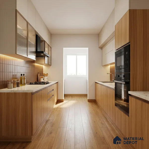 LM 01410 Brown Woodscar 8 ft x 4 ft PU Finish Decorative Laminate - 1 mm | Suitable for TV Unit, Wardrobe, Kitchen Cabinets