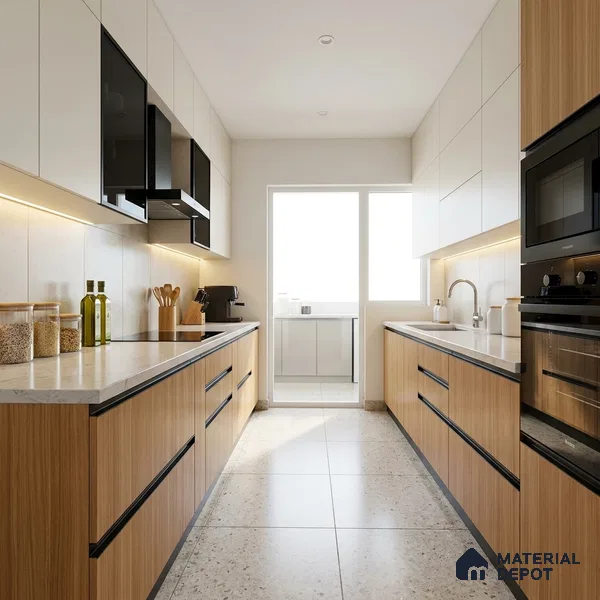 LM 01410 Brown Woodscar 8 ft x 4 ft PU Finish Decorative Laminate - 1 mm | Suitable for TV Unit, Wardrobe, Kitchen Cabinets