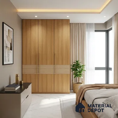 LM 01410 Brown Woodscar 8 ft x 4 ft PU Finish Decorative Laminate - 1 mm  | Suitable for TV Unit, Wardrobe, Kitchen Cabinets