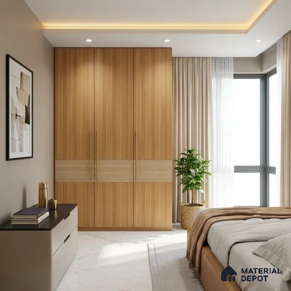 LM 01410 Brown Woodscar 8 ft x 4 ft PU Finish Decorative Laminate - 1 mm | Suitable for TV Unit, Wardrobe, Kitchen Cabinets