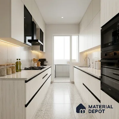 Wooden Look LM 01412 Frosty Canvas 8 ft x 4 ft PU Finish Decorative Laminate - 1 mm  | Suitable for TV Unit, Wardrobe, Kitchen Cabinets