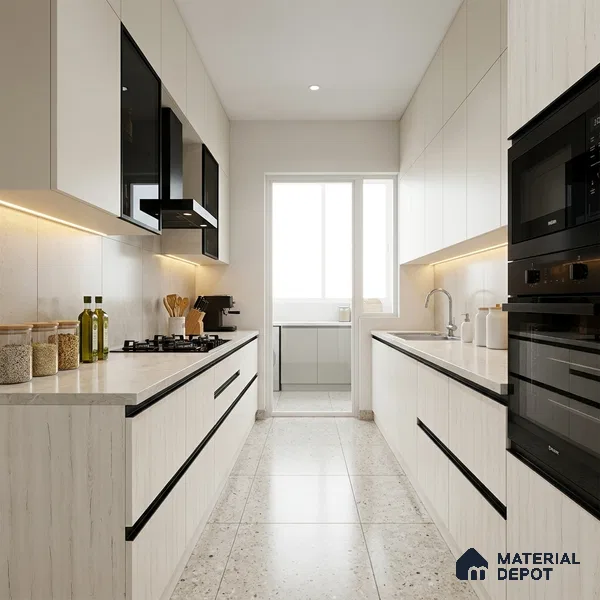 Wooden Look LM 01412 Frosty Canvas 8 ft x 4 ft PU Finish Decorative Laminate - 1 mm | Suitable for TV Unit, Wardrobe, Kitchen Cabinets