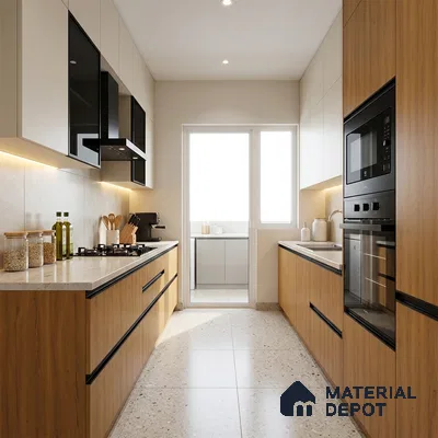 Wooden Look LM 01413 Truffle Twist 8 ft x 4 ft PU Finish Decorative Laminate - 1 mm  | Suitable for TV Unit, Wardrobe, Kitchen Cabinets
