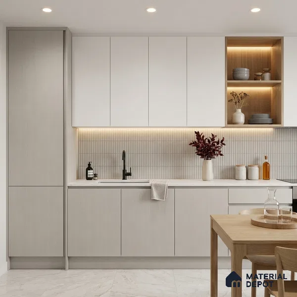 Wooden Look LM 01414 Gentle Grey 8 ft x 4 ft Texture Finish Decorative Laminate - 1 mm | Suitable for TV Unit, Wardrobe, Kitchen Cabinets
