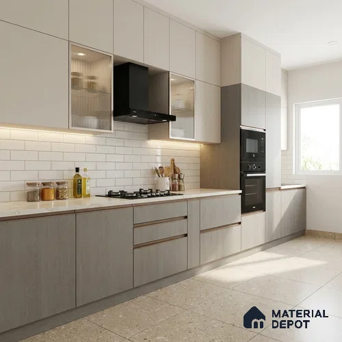 Wooden Look LM 01415 Graphite Glow 8 ft x 4 ft Texture Finish Decorative Laminate - 1 mm  | Suitable for TV Unit, Wardrobe, Kitchen Cabinets