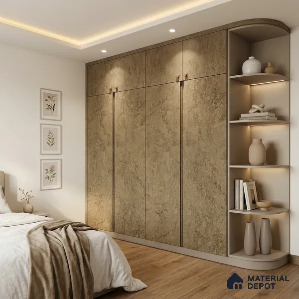Stone Look LM 01421 Austin Walnut 8 ft x 4 ft Texture Finish Decorative Laminate - 1 mm  | Suitable for TV Unit, Wardrobe, Kitchen Cabinets