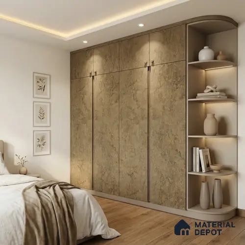 Stone Look LM 01421 Austin Walnut 8 ft x 4 ft Texture Finish Decorative Laminate - 1 mm | Suitable for TV Unit, Wardrobe, Kitchen Cabinets