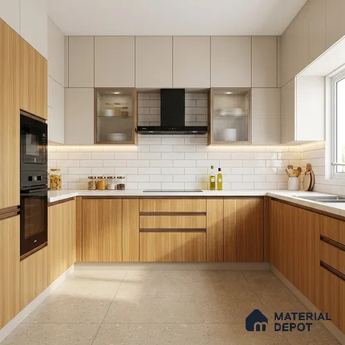 LM 01424 Brown Woodscar 8 ft x 4 ft Texture Finish Decorative Laminate - 1 mm | Suitable for TV Unit, Wardrobe, Kitchen Cabinets