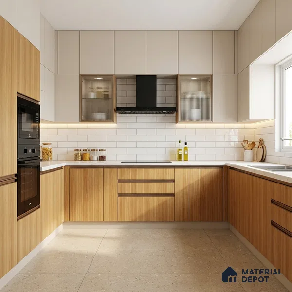 LM 01424 Brown Woodscar 8 ft x 4 ft Texture Finish Decorative Laminate - 1 mm | Suitable for TV Unit, Wardrobe, Kitchen Cabinets