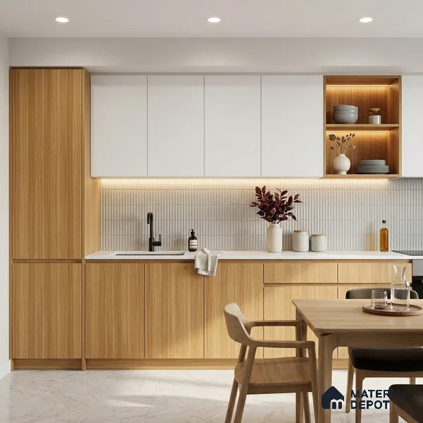LM 01424 Brown Woodscar 8 ft x 4 ft Texture Finish Decorative Laminate - 1 mm | Suitable for TV Unit, Wardrobe, Kitchen Cabinets