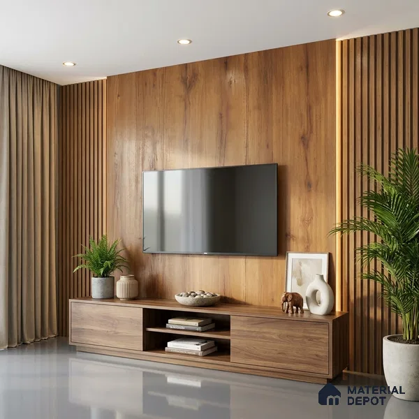 Wooden Look LM 01429 Ripple Wood 8 ft x 4 ft Texture Finish Decorative Laminate - 1 mm  | Suitable for TV Unit, Wardrobe, Kitchen Cabinets