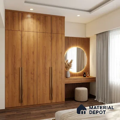 Wooden Look LM 01429 Ripple Wood 8 ft x 4 ft Texture Finish Decorative Laminate - 1 mm  | Suitable for TV Unit, Wardrobe, Kitchen Cabinets
