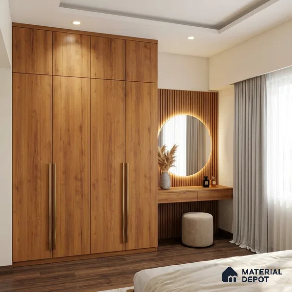 Wooden Look LM 01429 Ripple Wood 8 ft x 4 ft Texture Finish Decorative Laminate - 1 mm  | Suitable for TV Unit, Wardrobe, Kitchen Cabinets
