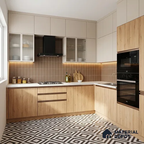 Wooden Look LM 01430 Ivory Glow 8 ft x 4 ft Texture Finish Decorative Laminate - 1 mm | Suitable for TV Unit, Wardrobe, Kitchen Cabinets