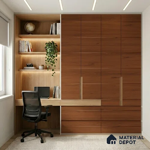 Wooden Look LM 01434 Cocoa Charm 8 ft x 4 ft Texture Finish Decorative Laminate - 1 mm  | Suitable for TV Unit, Wardrobe, Kitchen Cabinets
