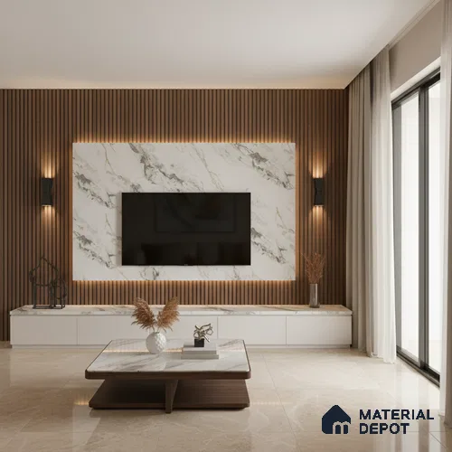 LM 01437 Carve Craft 8 ft x 4 ft High Gloss Finish Decorative Laminate - 1 mm | Suitable for TV Unit, Wardrobe, Kitchen Cabinets