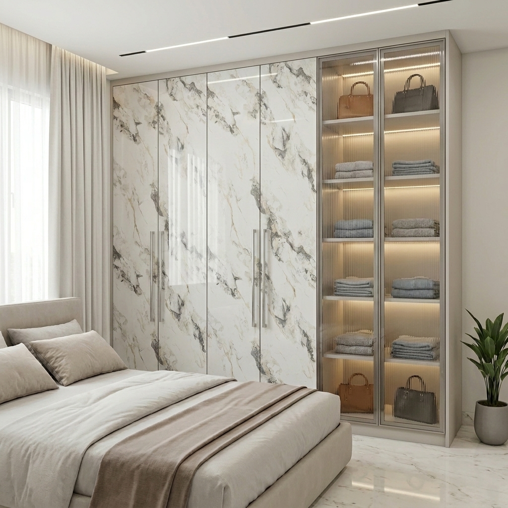 LM 01437 Carve Craft 8 ft x 4 ft High Gloss Finish Decorative Laminate - 1 mm | Suitable for TV Unit, Wardrobe, Kitchen Cabinets
