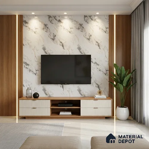 LM 01438 Carve Craft 8 ft x 4 ft Super Matte Finish Decorative Laminate - 1 mm  | Suitable for TV Unit, Wardrobe, Kitchen Cabinets