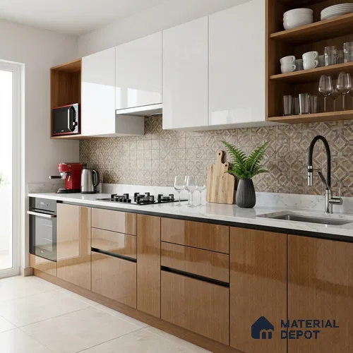Patterned Look LM 01439 Regal Pear 8 ft x 4 ft High Gloss Finish Decorative Laminate - 1 mm  | Suitable for Bedroom, TV Unit, Wardrobe