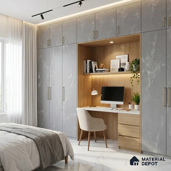 LM 01443 Tokyo Grey 8 ft x 4 ft Super Matte Finish Decorative Laminate - 1 mm | Suitable for TV Unit, Wardrobe, Kitchen Cabinets