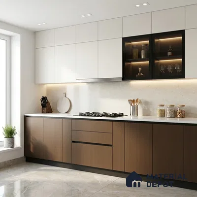 Wooden Look LM 01451 Nordic Walnut 8 ft x 4 ft Super Matte Finish Decorative Laminate - 1 mm  | Suitable for TV Unit, Wardrobe, Kitchen Cabinets