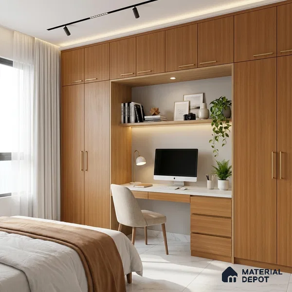 Wooden Look LM 01452 Almond Allure 8 ft x 4 ft Super Matte Finish Decorative Laminate - 1 mm | Suitable for TV Unit, Wardrobe, Kitchen Cabinets