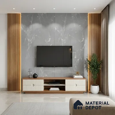 LM 01462 Tokyo Grey 8 ft x 4 ft High Gloss Finish Decorative Laminate - 1 mm  | Suitable for TV Unit, Wardrobe, Kitchen Cabinets