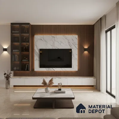 LM 01464 Serene Ease 8 ft x 4 ft High Gloss Finish Decorative Laminate - 1 mm  | Suitable for TV Unit, Wardrobe, Kitchen Cabinets