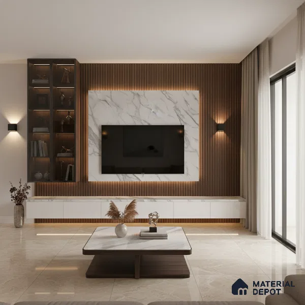 LM 01464 Serene Ease 8 ft x 4 ft High Gloss Finish Decorative Laminate - 1 mm  | Suitable for TV Unit, Wardrobe, Kitchen Cabinets