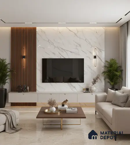 LM 01464 Serene Ease 8 ft x 4 ft High Gloss Finish Decorative Laminate - 1 mm | Suitable for TV Unit, Wardrobe, Kitchen Cabinets