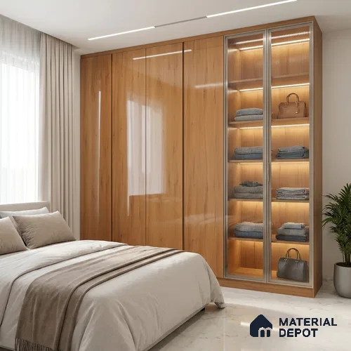Wooden Look LM 01468 Urban Blend 8 ft x 4 ft High Gloss Finish Decorative Laminate - 1 mm  | Suitable for TV Unit, Wardrobe, Kitchen Cabinets