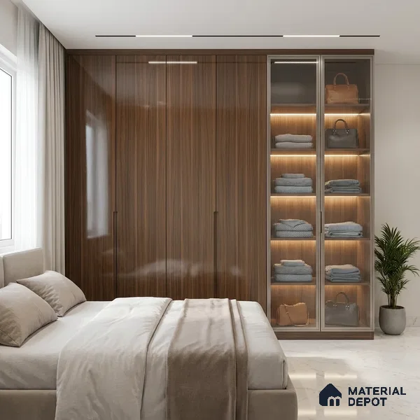 Wooden Look LM 01472 Tango Wood 8 ft x 4 ft High Gloss Finish Decorative Laminate - 1 mm  | Suitable for TV Unit, Wardrobe, Kitchen Cabinets