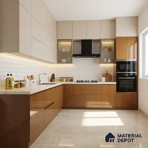 Wooden Look LM 01474 Natural Pine 8 ft x 4 ft High Gloss Finish Decorative Laminate - 1 mm  | Suitable for TV Unit, Wardrobe, Kitchen Cabinets