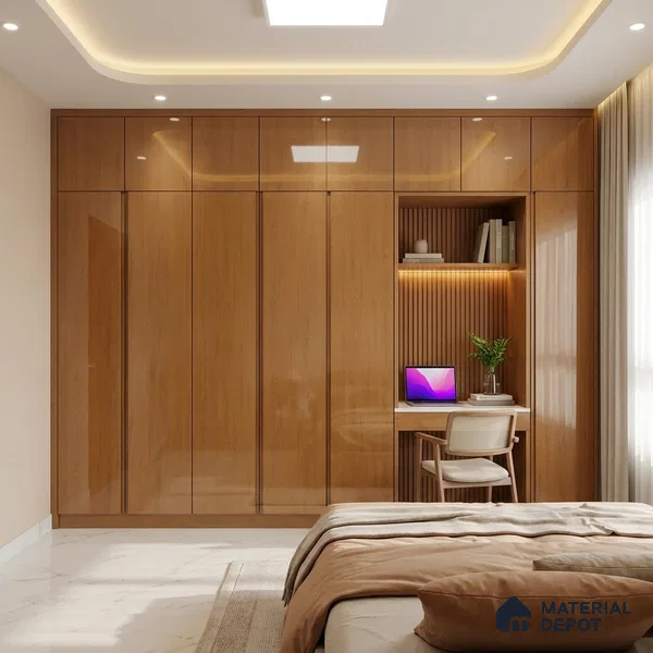 Wooden Look LM 01474 Natural Pine 8 ft x 4 ft High Gloss Finish Decorative Laminate - 1 mm | Suitable for TV Unit, Wardrobe, Kitchen Cabinets
