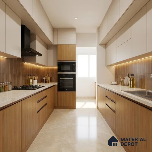Wooden Look LM 01482 Chestnut Charm 8 ft x 4 ft Suede Finish Decorative Laminate - 1 mm  | Suitable for TV Unit, Wardrobe, Kitchen Cabinets