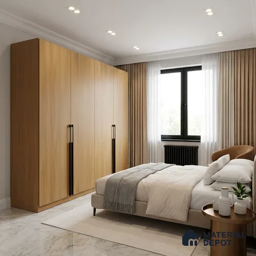 Wooden Look LM 01482 Chestnut Charm 8 ft x 4 ft Suede Finish Decorative Laminate - 1 mm | Suitable for TV Unit, Wardrobe, Kitchen Cabinets