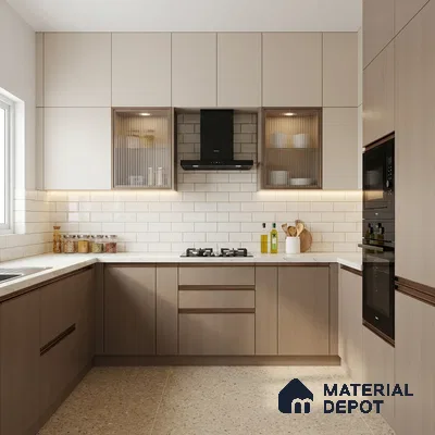 Wooden Look LM 01483 Misty Mood 8 ft x 4 ft Suede Finish Decorative Laminate - 1 mm  | Suitable for TV Unit, Wardrobe, Kitchen Cabinets