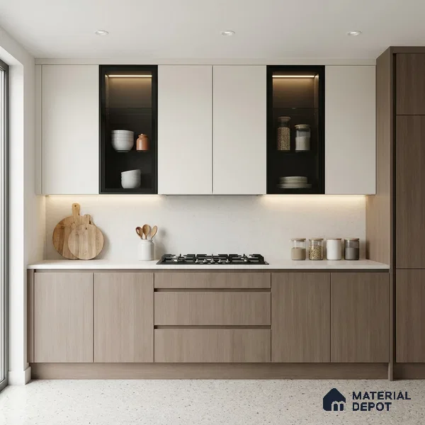 Wooden Look LM 01483 Misty Mood 8 ft x 4 ft Suede Finish Decorative Laminate - 1 mm | Suitable for TV Unit, Wardrobe, Kitchen Cabinets